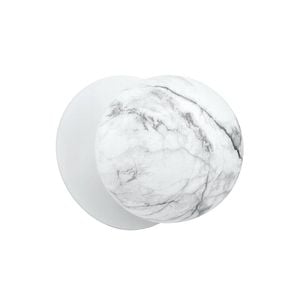Lexi Lighting Odessa Marble Opal Glass Led Wall Light With White Base - White/large