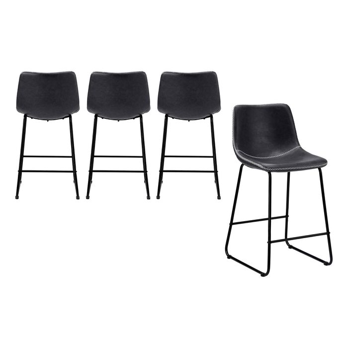 Oikiture Bar Stools Grey X4