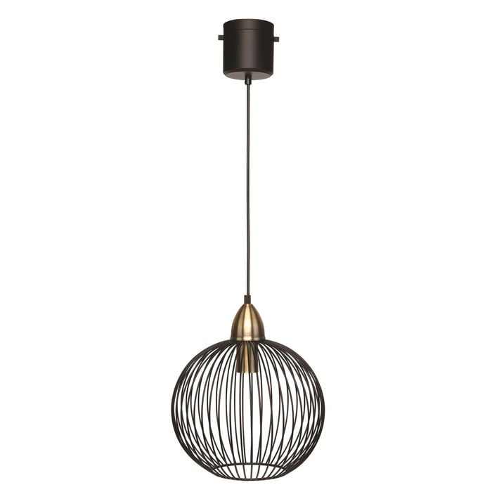 Brilliant Matt Black Nicola DIY Plug In Cage Pendant