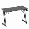 Ufurniture Led Carbon Fibre Gaming Desk With Mouse Pad, Cup Holder & Headphone Hook, Black