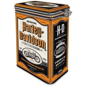 Nostalgic-art Clip Top Storage Tin Harley Davidson Milwaukee 7.5x11x17.5cm