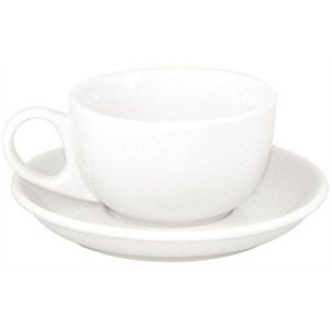 Olympia Cappuccino Cups And Saucers Athena White 48 Pack Porcelain