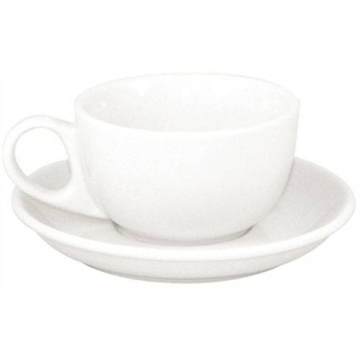 Olympia Cappuccino Cups And Saucers Athena White 48 Pack Porcelain