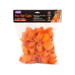 Jack 8 - 12mm Orange Reinforcing Bar Caps - 40 Pack