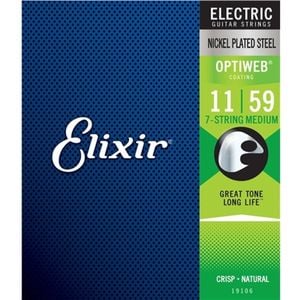 Elixir #19106 Electric Guitar 7 Strings Optiweb Steel 11-59 Medium