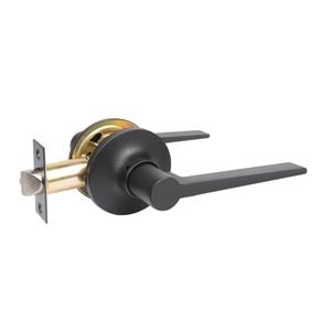 Ikonic Matte Black Slimline Passage Lever Set