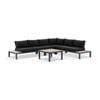 Nova Package C Outdoor Aluminium Modular Corner Lounge Charcoal & Denim Grey Cushions