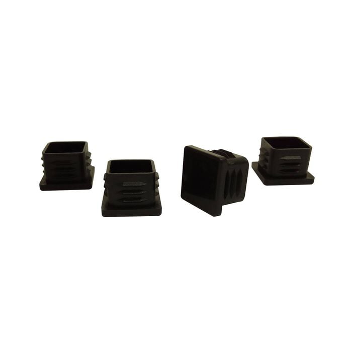 Surface Gard 22mm Black Square Internal Plastic Chair Tips - 4 Pack