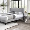 Shari Double Bed Silver Fabric