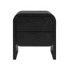 Design Square Hugh Modern Wooden Nightstand Bedside Table 2-Drawers Black