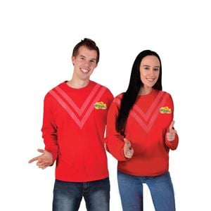 The Wiggles Red Halloween Costume Top for Adults, Official Unisex Skivvy Shirt, Standard