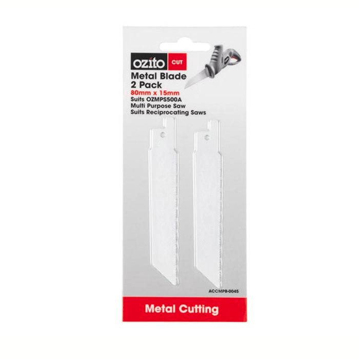 Ozito 15 x 80mm Multi Purpose Metal Cutting Saw Blade - 2 Pack