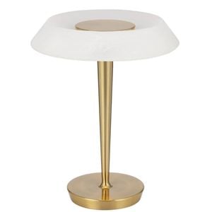 Telbix Teatro Modern Table Desk Lamp Light Metal Polycarbonate Antique Gold Alabastro Polished