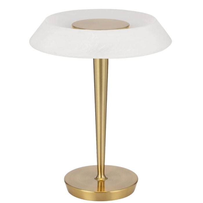 Telbix Teatro Modern Table Desk Lamp Light Metal Polycarbonate Antique Gold Alabastro Polished