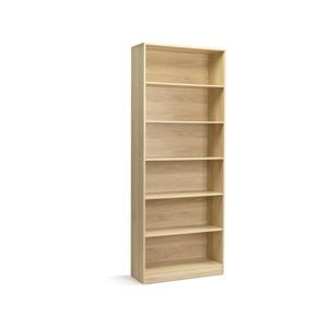 Belle Bookshelf Display Cabinet 6 Tier Bookcase Storage Display Shelf 78cm Oak