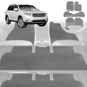 6D Diamond Car Floor Mats for Toyota Kluger 2007-2013-Ultimate Set-Grey-Outback GT