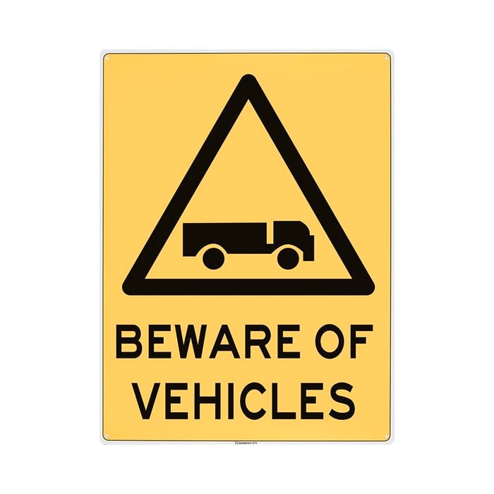 Sandleford 450 x 600mm Beware Of Vehicles Plastic Sign