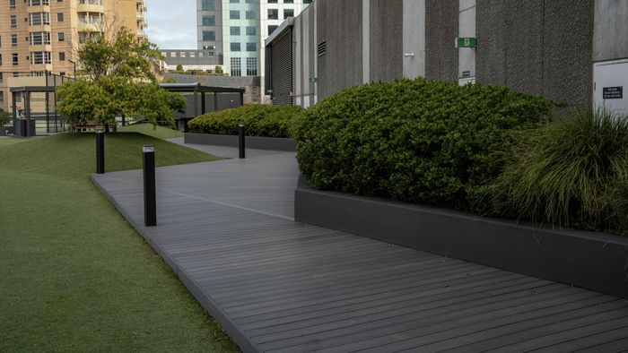 Decking outside of Vogue Apartments