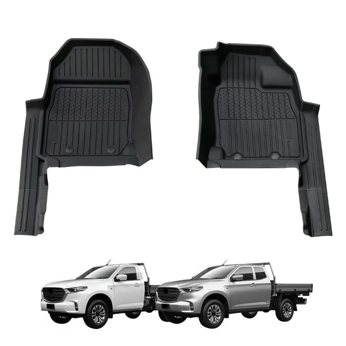 AUSGO 7D Injection Car Floor Mats for Mazda BT-50 BT50 Single / Extra Cab 2020-Onwards All-Weather Floor Liners