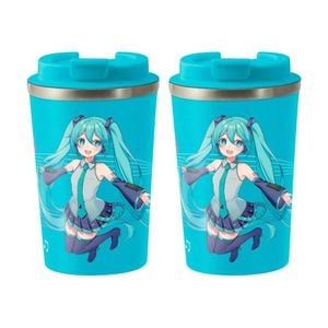 2PK Hatsune Miku Jump Insulated Metal Travel Drinking Mug 350mL Blue