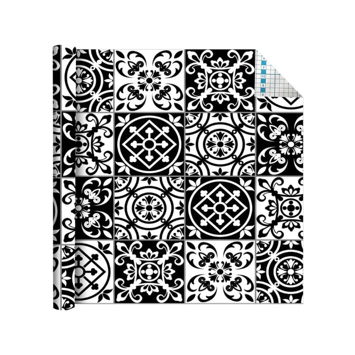 Boyle 1.5m x 45cm Self Adhesive Film - Moroccan Black Tiles