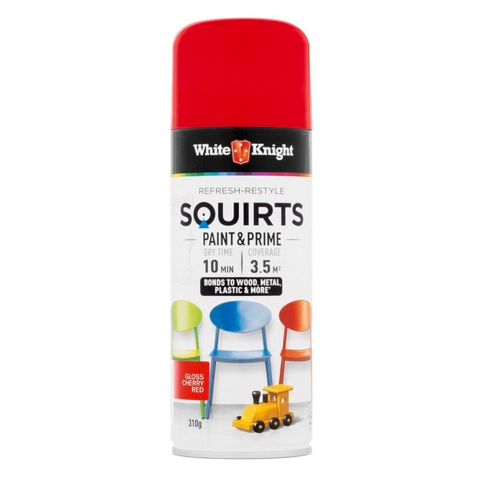 White Knight 310g Cherry Red Gloss Squirts Spray Paint