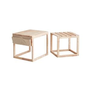 Natural Signature 540mm Raw Natural 2 Piece Dice Coffee Table Set