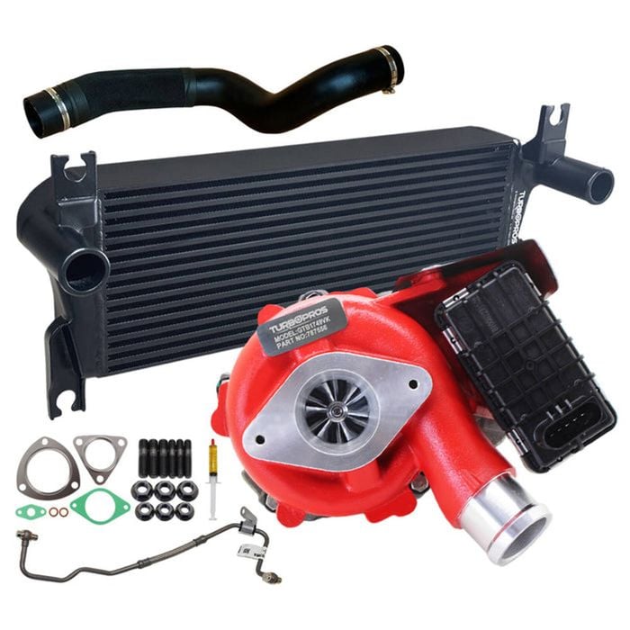 GEN1 High Flow Turbo Charger With 106mm Intercooler & Hoses And Genuine Oil Feed Pipe For Mazda BT50 2.2L 2011 Onwards