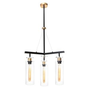 Cougar Lighting Bourne 3lt Pendant Light Black