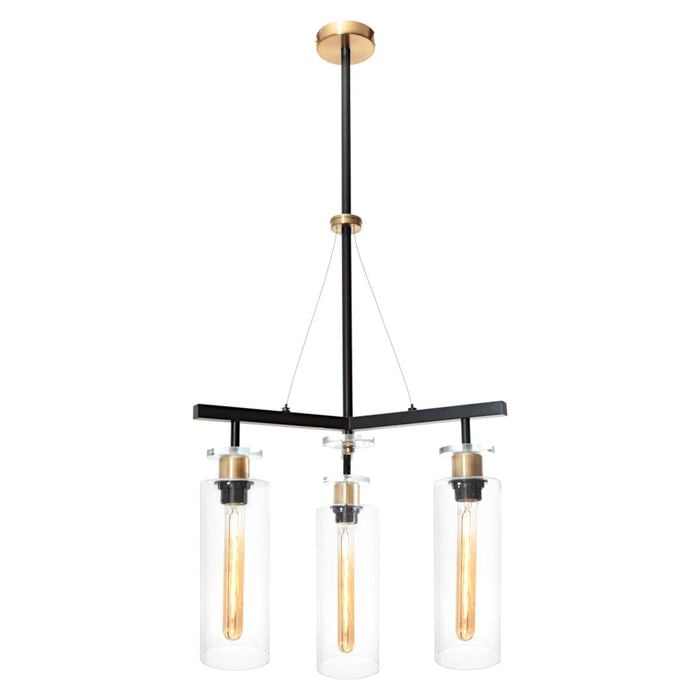 Cougar Lighting Bourne 3lt Pendant Light Black