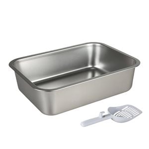Pawz Stainless Steel Cat Litter Box Low Entry Small Animals