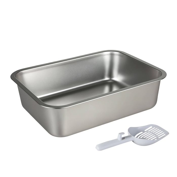 Pawz Stainless Steel Cat Litter Box Low Entry Small Animals