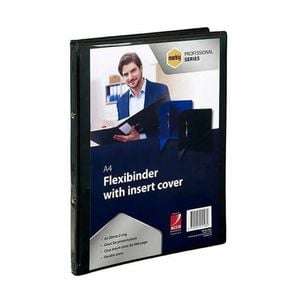 Marbig Flexi Binder with Clear Cover A4 2R 20mm (Black)