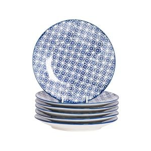 Nicola Spring Patterned Side, Dessert & Cake Plates - 18 cm - Set of 6