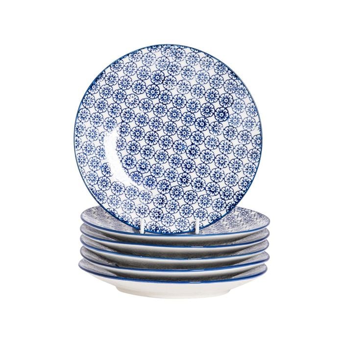 Nicola Spring Patterned Side, Dessert & Cake Plates - 18 cm - Set of 6