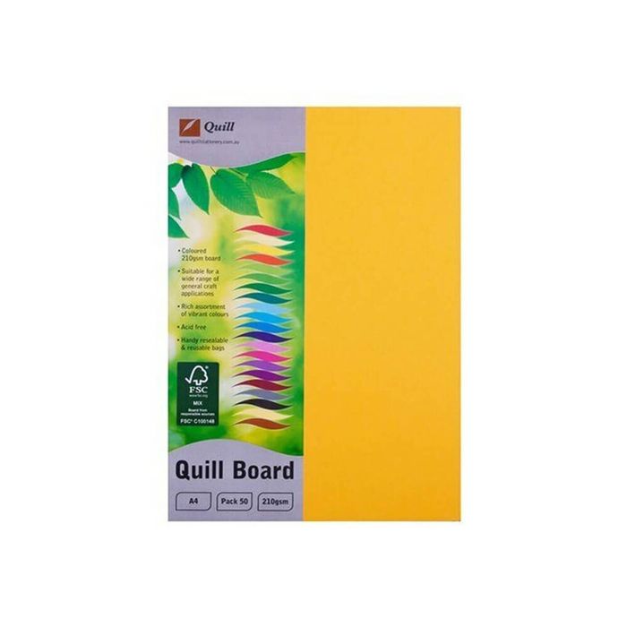 Quill Cardboard A4 (50pk) (Sunshine)