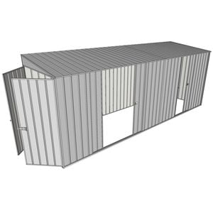 Build-a-Shed 1.5 x 5.2 x 2m Double and Single Sliding Side Door Skillion Shed - Zinc