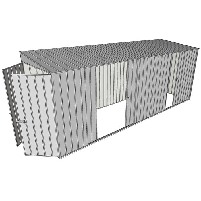Build-a-Shed 1.5 x 5.2 x 2m Double and Single Sliding Side Door Skillion Shed - Zinc