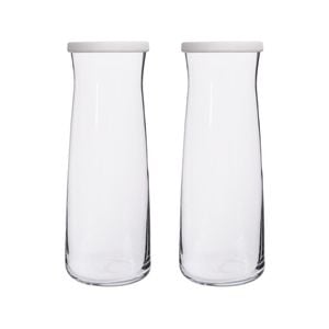 LAV Vera Glass Carafes - 1.2L - White Lid - Pack of 2