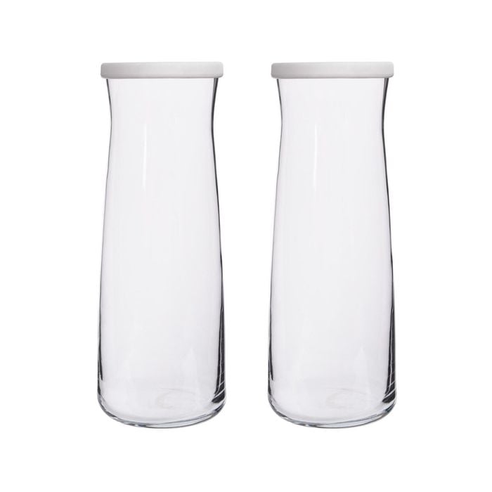 LAV Vera Glass Carafes - 1.2L - White Lid - Pack of 2