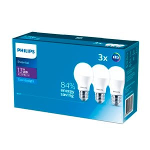 Philips A60 E27 LED 1450Lm Cool Daylight 13W Globe - 3 Pack
