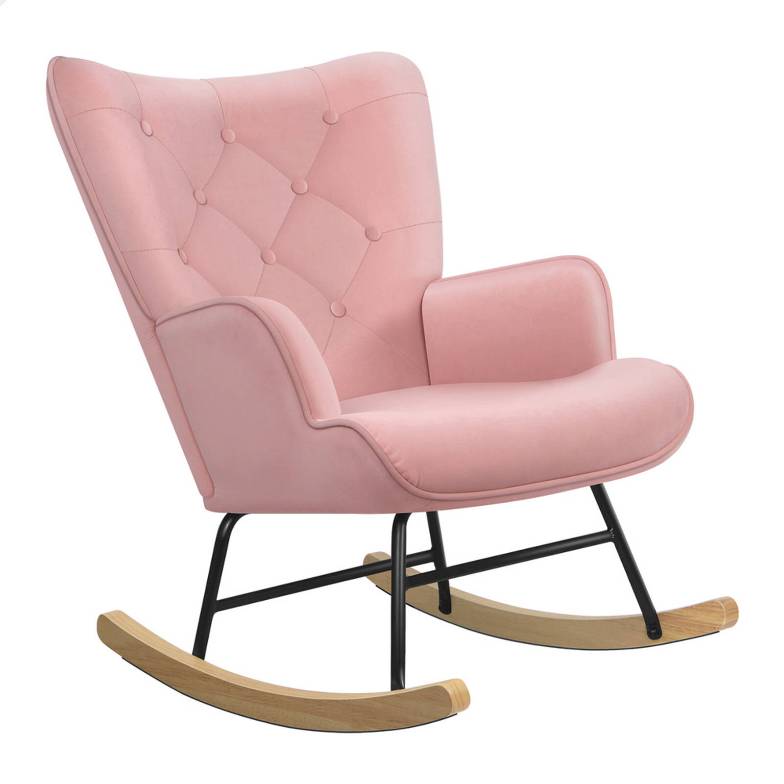 ALFORDSON Rocking Chair Accent Armchair Velvet Pink Bunnings Australia
