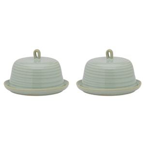2PK Ecology Reactive Glaze Stoneware Ottawa Butter Dish 15 x 10.5 cm Midday