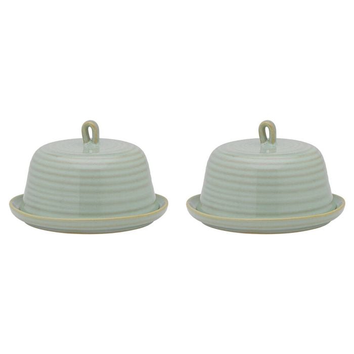 2PK Ecology Reactive Glaze Stoneware Ottawa Butter Dish 15 x 10.5 cm Midday