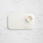 Salisbury & Co Corsica Rectangular Marble Board with Small Dip Bowl Set 2pc White