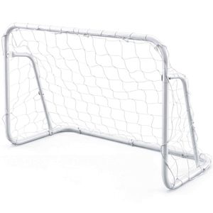 Costway Kid Soccer Goal Backyard Mini Metal Football System Net-White