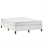 Zinus Queen Package Set - Fabric Bed Base & Essential Bonnell Inner Spring Mattress Set – White