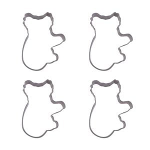 4x R&m Koala Cookie Cutter Polyresin Coated Steel Biscuit Bake Mould 9.5cm Grey