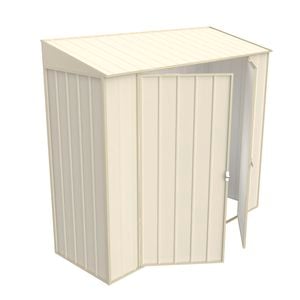 Build-a-Shed 0.8 x 2.3 x 2.0m Skillion Double Hinged Side Door Shed - Cream