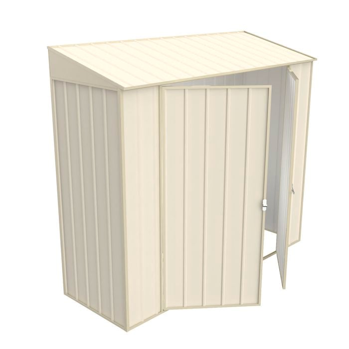 Build-a-Shed 0.8 x 2.3 x 2.0m Skillion Double Hinged Side Door Shed - Cream
